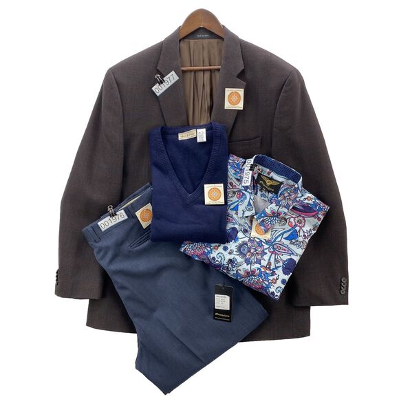 Premiere Multicolor Paisley Shirt Button Up Long Sleeve Polyester Mens 5XL NWT - Picture 2 of 16